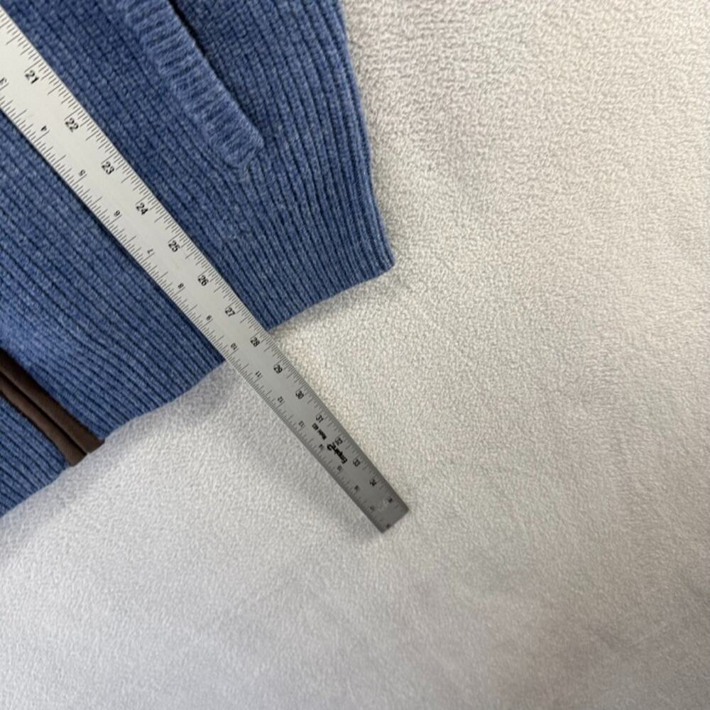 LL Bean Sweater Vest Men's Large Blue Waterfowl Merino Wool Full Zip Knit NEW - Picture 3 of 8